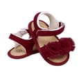 thumbnail image 2 of YHAJDS Baby Rose Sandals Flat Soft Sole Breathable Summer First Walker Shoes for Infant Baby Girl 6-12 Months, 2 of 4