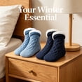 thumbnail image 4 of TELOLY 2Pairs Slipper Socks for Women,Size 43-45 Slipper Socks,Inner Cotton Fleece Fuzzy Socks,Style1,28Cm, 4 of 5