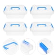 thumbnail image 3 of KAKOWELY Mini Plastic Storage Container Bin: Stackable Storage Containers With Lids Tote Closet Game Organization Teacher Tools For Office And Home Organization,7.87"X5.91"X3.15", 3 of 4