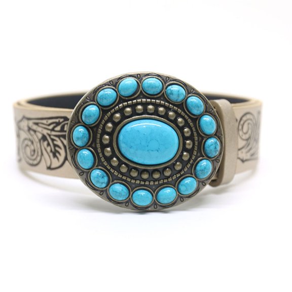 CIYISON Girl Belt Cowgirl Embossed Waist Belt Rock and Roll Punk for Jeans Dresses