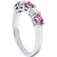 thumbnail image 3 of 1 ct Pink Sapphire & Diamond Ring 14K White Gold, 3 of 4