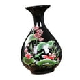 thumbnail image 2 of Abbracc Black Ceramic Vase Lotus Pattern Flower Arrangements Handicraft Flowerpot Decor B, 2 of 8