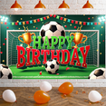 thumbnail image 6 of Soccer Theme Banner Football Design Soccer Birthday Backdrop Athlete Silhouette Golden Trophy Football Party Display for Birthday Party Soccer Party Kids' Birthday, 6 of 9