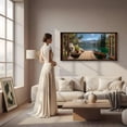 thumbnail image 5 of Lake Boat Window Canvas Wall Art - Nature Scenery Coastal Pictures Landscape Canvas Prints, Horizontal Modern Painting Artwork for Living Room Bedroom, 5 of 7