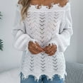 thumbnail image 6 of Gyexs Sweaters for Women Soft Turtleneck Long Sleeve Wool Sweater Fall Loose Knit Pullover Sweater Tops Halloween Sweater, White, Size L, 6 of 8