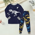 thumbnail image 2 of Gubotare Kids Fall Pajamas Baby Baby Boy's Kids Pajamas, Tee and Pant 2-Piece Pj Set Cotton Soft Sleepwear Size 8-9 Years (Navy,8-9 Years), 2 of 5