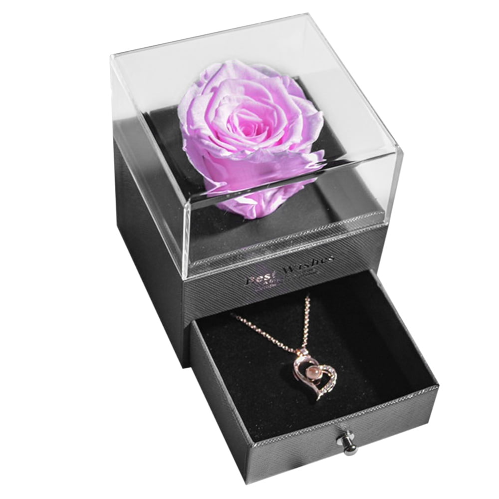 Natural Eternal Rose Jewelry Box Necklace Preserved Flowers 5