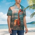 thumbnail image 3 of Balery Swimming Goggled Flamingo Camisas hawaianas de manga corta para hombre, camisas playeras de corte holgado, camisas de vacaciones con botones,XX-Large, 3 of 7