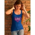 thumbnail image 2 of Love Text In Lineart Heart Racerback Tank Women -Image by Shutterstock, Female x-Large, 2 of 4