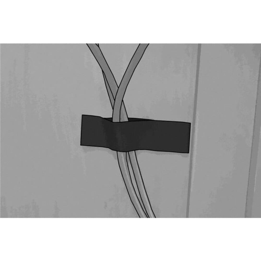 Back-to-Back Strap, Rubber Adhesive, 2-1/2 in, 1 in W, Black, 25 PK CCK/25