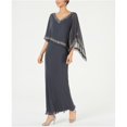 thumbnail image 2 of Jkara Vestido con adornos para mujer, gris, 12 Jkara Vestido, 2 of 2