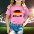 thumbnail image 2 of LUOGENLI T-Shirt pour Filles Enfants Drapeau de l'Allemagne Imprimé Manches Courtes Col Rond T-Shirt Floral Tendance Mode Chandail de Base Hauts Chemises pour Filles Longueur Midi Grande Taille8-9 Ans, 2 of 4