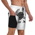 thumbnail image 3 of Picia Family Of Sea Turtles pattern Mens Swim Trunks with Compression Liner Stretch Beach Shorts Quick Dry with Zipper Pockets No-Chafing Board Shorts-3X-Large, 3 of 9