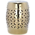 thumbnail image 2 of Safavieh Lattice Coin Indoor/Outdoor Garden Patio Stool, Gold, 2 of 4