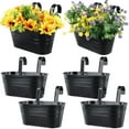 thumbnail image 1 of 6 Uds Metal Wall Planters con Ganchos Desmontables, Macetas Colgantes, Soportes de Macetas de Metal, Decoración de Macetas para Interiores y Exteriores, Barandilla, Balcón y Jardín, 1 of 6