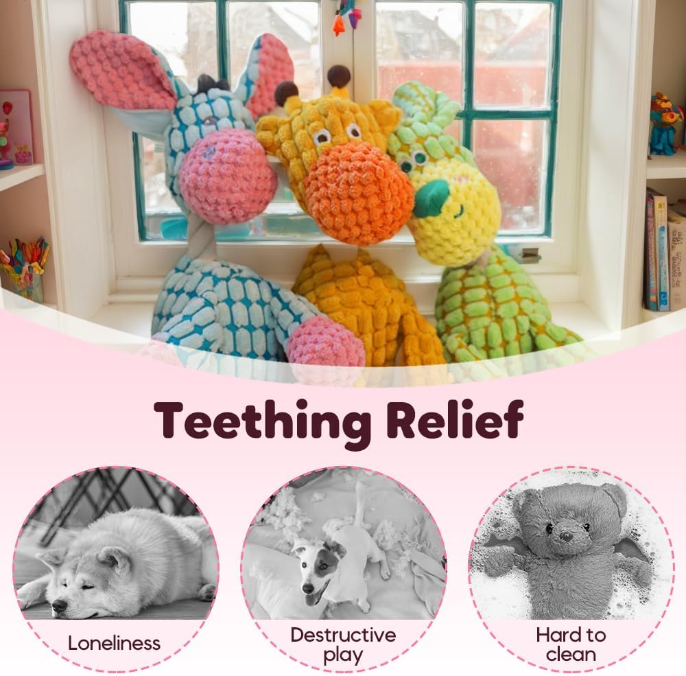 Durable Dog Toys, Fun Dog Toy for Aggressive Chewers Small Medium Large Breed, Crinkle Squeaky Plush Dog Puppy Chew Toys for Teething (green)