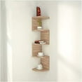 thumbnail image 1 of Estantes de esquina montados en la pared, estante de pared clásico de ángulo radial de 5 niveles para almacenamiento en estantería (color: madera), 1 of 5