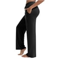 thumbnail image 3 of cFmduc Womens Wide Leg Yoga Sweatpants Drawstring Elastic High Waisted Lounge Pajamas Pants Comfy Workout Loose Pants with Pockets, 3 of 7