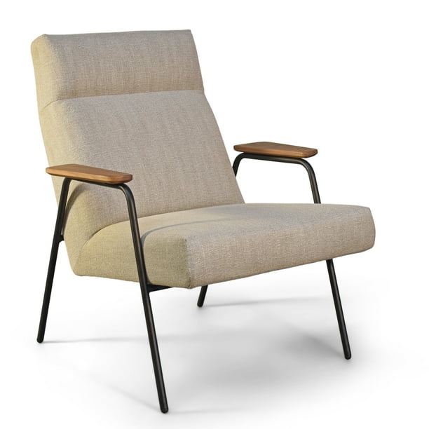 Steel Legs Beige Upholstered Seat, Mid Century Outdoor Furniture Melbourne
