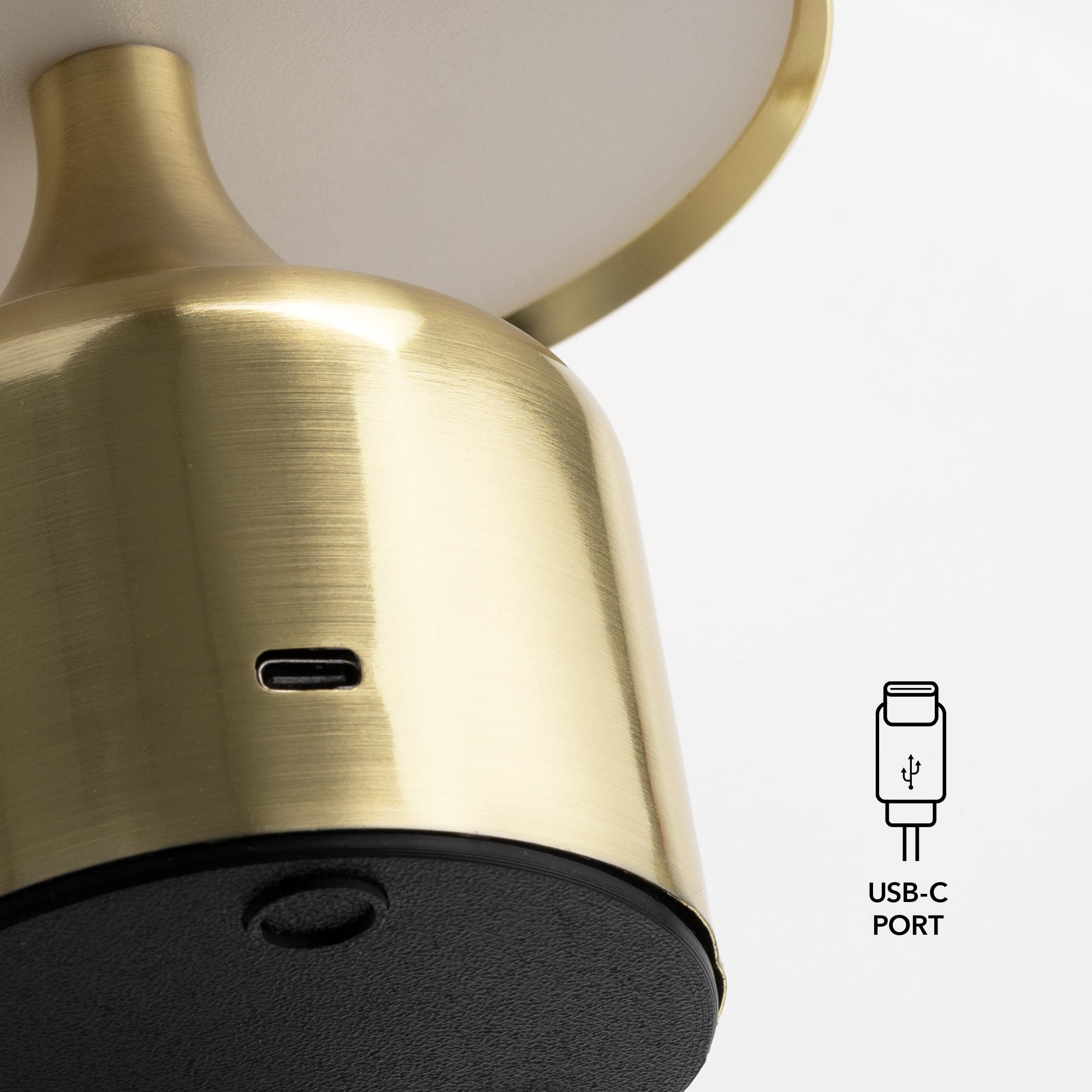 Mainstays LED Portable Cordless Table Lamp with Touch Control, Dimmable CCT, 6 in, Brushed Gold