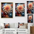 thumbnail image 4 of Designart "Abstraction Of Beige And Pink Dahlias" Dahlia Floater Framed Canvas Art Print, 4 of 5