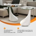 thumbnail image 4 of vidaXL Coffee Table Set of 2 High Gloss White Fiberglass, Tempered Glass, 4 of 9