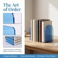 thumbnail image 2 of Unique Bargains 2Pcs Clear Acrylic Modern Non-Skid Bookends Qingchun Blue 4.7*3.9*6.1inch, 2 of 5