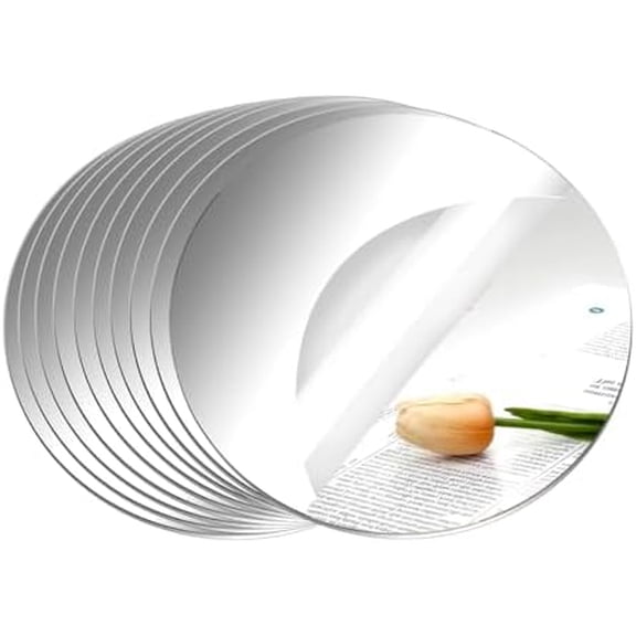 10 Pack Round Mirrors for Centerpieces, 6" Small Circle Mirror Centerpieces for Tables, Mirror Tiles for Wall Table Wedding Centerpieces Mirror Plates for Candle Wedding Decorations (6inch/15cm)