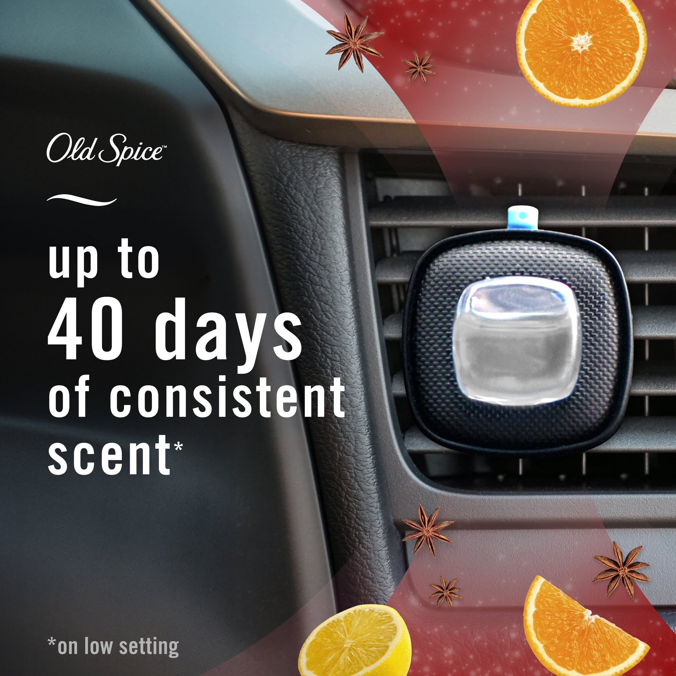 (2 pack) Febreze AUTO Car Air Freshener, Odor-Fighting Car Vent Clip, Old Spice Swagger, 2 Count