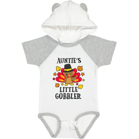 

Inktastic Aunties Little Gobbler with Turkey and Leaves Gift Baby Boy or Baby Girl Bodysuit