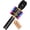 Black Gold, variant on General Kids Karaoke Microphone Machine Toy Bluetooth Microphone Portable Wireless Karaoke Machine Handheld with LED Lights, Gift for Children Adults Birthday Party, Home KTV(Black Red)