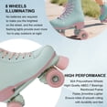 thumbnail image 6 of GAMBE Roller Skate, Adult Teen Classic Fashion Roller Skates with Light up Wheels,Light Green,Women 8.5/Men 7.5, 6 of 9