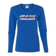 thumbnail image 2 of Wild Bobby Life Is Miami Soccer GOAT Sports Women Graphic Long Sleeve Tee, Royal, Medium, 2 of 5