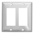 thumbnail image 1 of Placa 2 Unidades Leviton Acero Inoxidable 10.7X10.5X0.3 Cm, 1 of 3