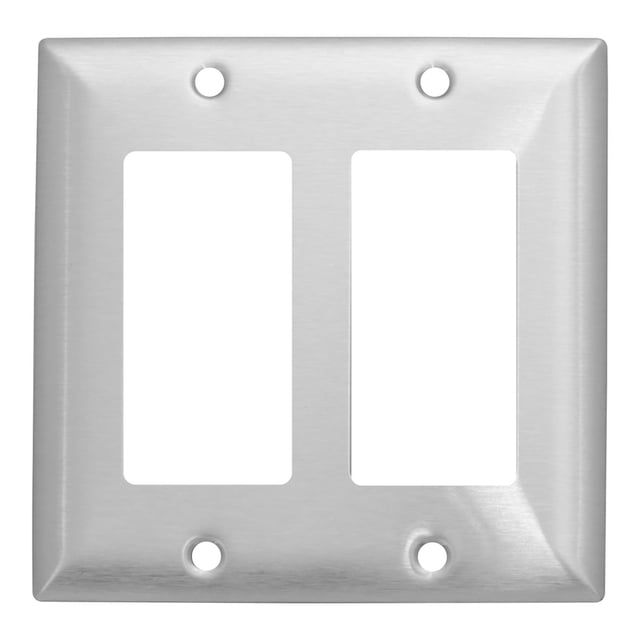 Placa 2 Unidades Leviton Acero Inoxidable 10.7X10.5X0.3 Cm