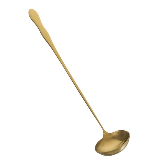 TABLZONE Stainless Steel Ladle For Serving Soups In Golden Color Long Handle Design 1Pack