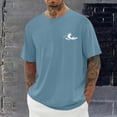 thumbnail image 2 of Mans T-Shirts Plus Size Short Sleeve Solid Color Crew Neck Casual Loose Summer Outdoor Sports Breathable Beach Shirts, 2 of 7