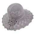 thumbnail image 1 of Qarigey Sombrero de sol clásico para mujer, sombrero de paja cómodo y a la moda, sombrero de copa británica para mujer, sombrilla Sombreros gris, 1 of 6