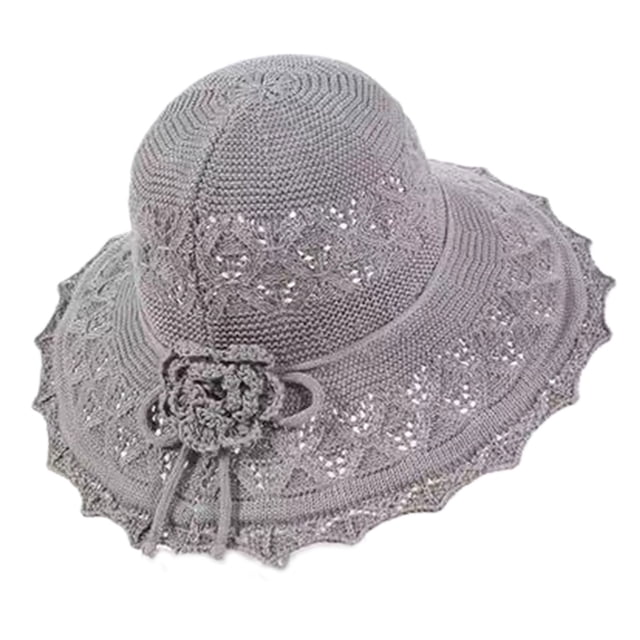 Qarigey Sombrero de sol clásico para mujer, sombrero de paja cómodo y a la moda, sombrero de copa británica para mujer, sombrilla Sombreros gris