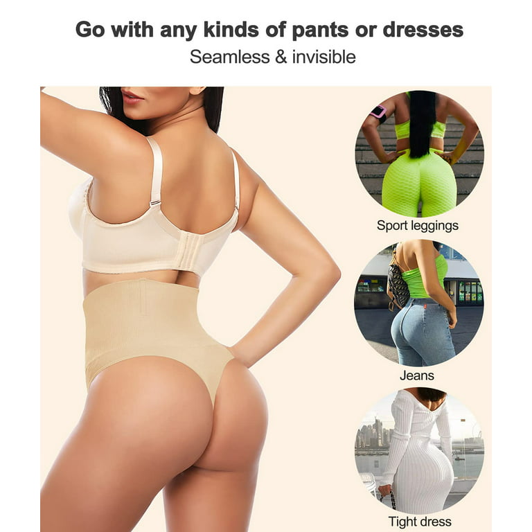 Lilvigor Thong Shapewear for Women Tummy Control Body Shaper Butt Lifter  Waist Cincher Seamless Thong Panties Underwear 