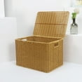 thumbnail image 2 of Cube Storage Basket with Lid and Frame 12.59X10.62 Inch Woven Storage Box for Clothing and Sundries Multipurpose Organizer for Home Wicker Design, 2 of 8
