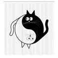 thumbnail image 3 of Ambesonne Cat Shower Curtain, Ying Yang Black White Art, 69"Wx70"L, Black White, 3 of 5