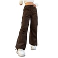 thumbnail image 2 of Lilgiuy Women Ladies Solid Pants Hippie Punk Trousers Streetwear Jogger Pocket Loose Overalls Long Pants for Camping Climbing, 2 of 5