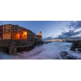 thumbnail image 2 of Jaynes Gallery 14x9 White Modern Wood Framed Museum Art Print Titled - Europe-Italy-Tellaro-Panoramic of village and sea at sunset, 2 of 4