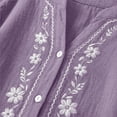 thumbnail image 6 of Embroidered Boho Tops for Women Summer Tops for Women Lightweight Pullover Shirt Soft Floral Top Dressy Casual Blouses Retro Embroidered 3/4 Sleeve Boho Tops Cotton Linen Tops Loose Tunics Top XL, 6 of 7