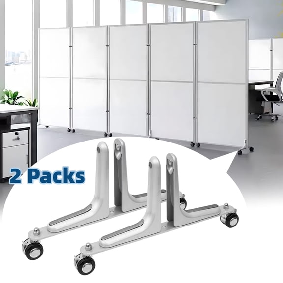 VGBYUJ Room Divider Screen Holder, Privacy Partition Support Stand with Thickened Aluminum Alloy and Movable Wheel, Adjustable from 0.04 to 2.4 inch