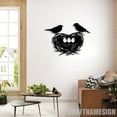 thumbnail image 2 of Craftnamesign Custom Bird Nest Metal Wall Art LED Light, Custom Bird Family Art, 2 of 5