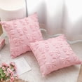 thumbnail image 5 of SANMADROLA Bow Pillow Covers Coquette Room Decor Set of 2 Decorative Cute Girl Vlentine Pillow Covers Spring Soft Pillowcase for Bed Sofa Couch, Fall Christmas Decor, (18x18 Inch, Pink), 5 of 6