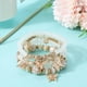 thumbnail image 4 of Conjunto de 4 pulseras de cuentas con colgante de mariposa y piedra, apilables, elásticas, con cuentas blancas, estilo bohemio, joyería colorida., 4 of 6