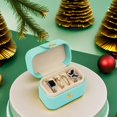 thumbnail image 2 of RUseeN Small Jewelry Ring Box Mini Travel Jewelry Case Portable Ring Storage Case for Rings Earrings, Gifts for Women, Blue, 2 of 7